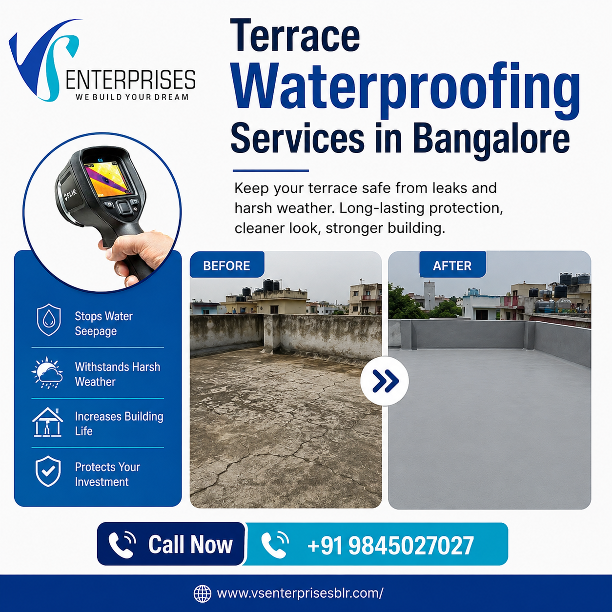  Terrace Waterproofing Services in Bangalore