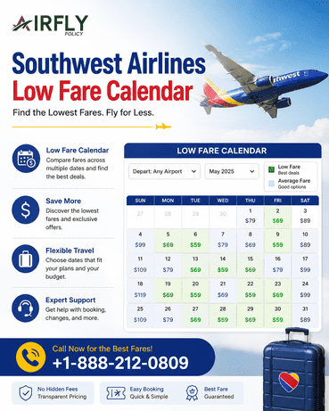  Southwest Airlines Low Fare Calendar | Find Cheap Flight Deals | Call +1-888-212-0809