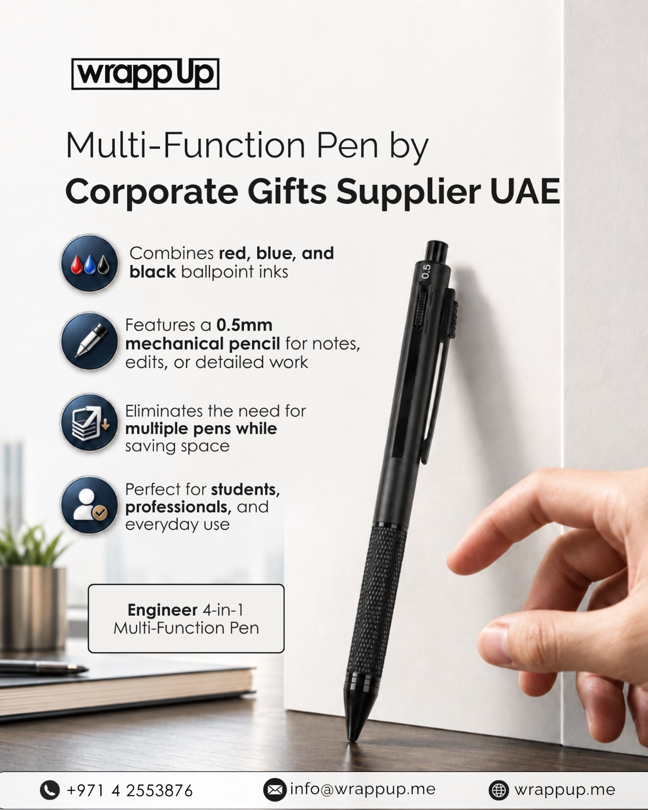  Engineer 4-in-1 Multi-Function Pen | Corporate Gifts Supplier UAE – Wrapp Up