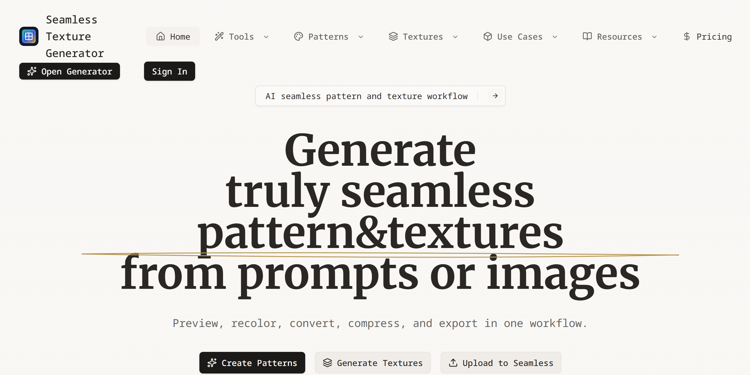  SeamlessCanvas-an AI tool for creating seamless patterns and textures from prompts or images.