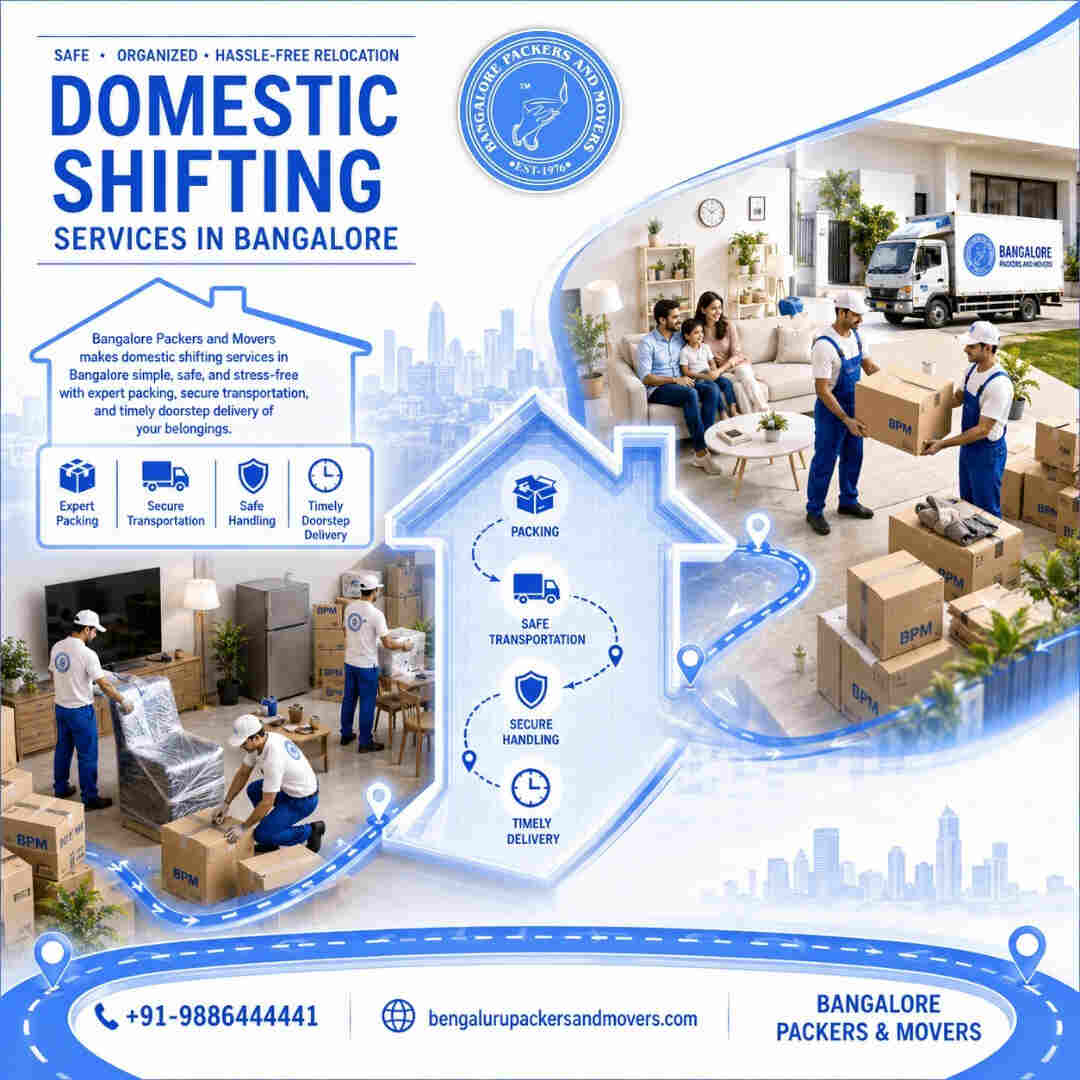  Domestic Shifting Services in Bangalore
