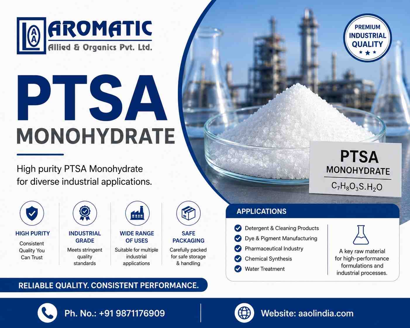  Premium PTSA Monohydrate for Industrial Use - Aaol India