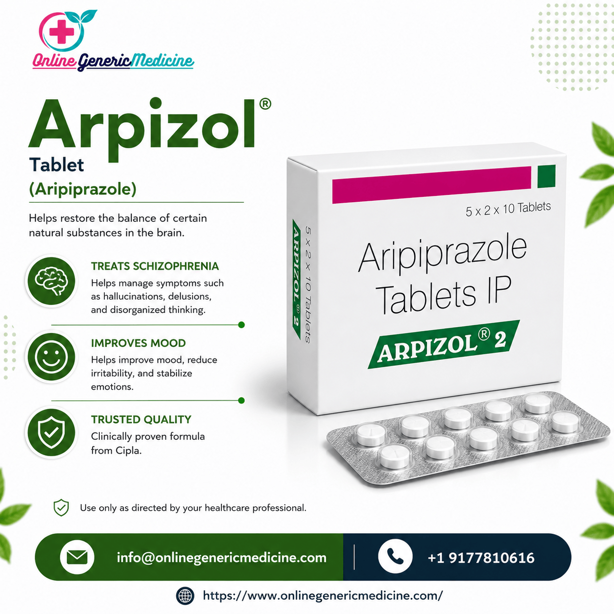  Arpizol Tablet (Aripiprazole) | Online Antipsychotic Medication