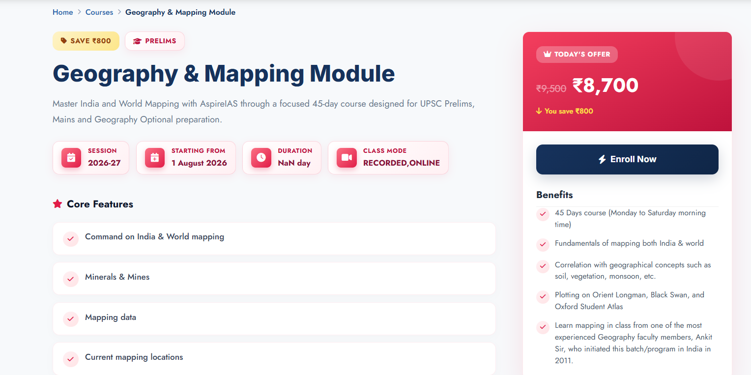  Prelims Crash Course: Mapping Geography for UPSC