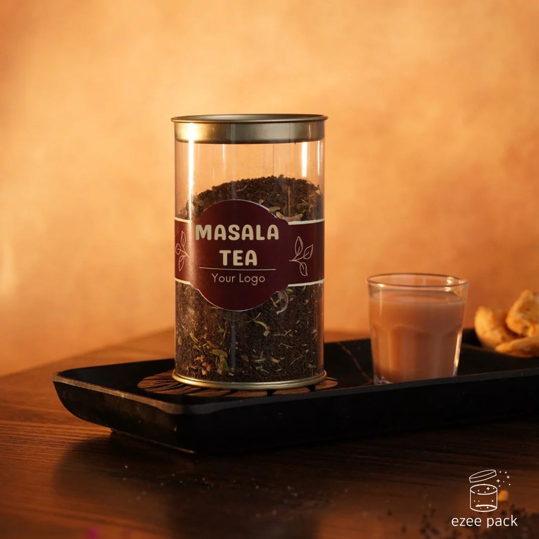  EzeePack Tea Packaging Jar: The Air-tight Clear Tin for Bright Aroma and Elegant Gifting