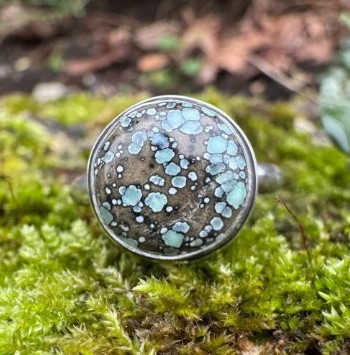  Handmade Silver Turquoise Ring in Sterling Silver
