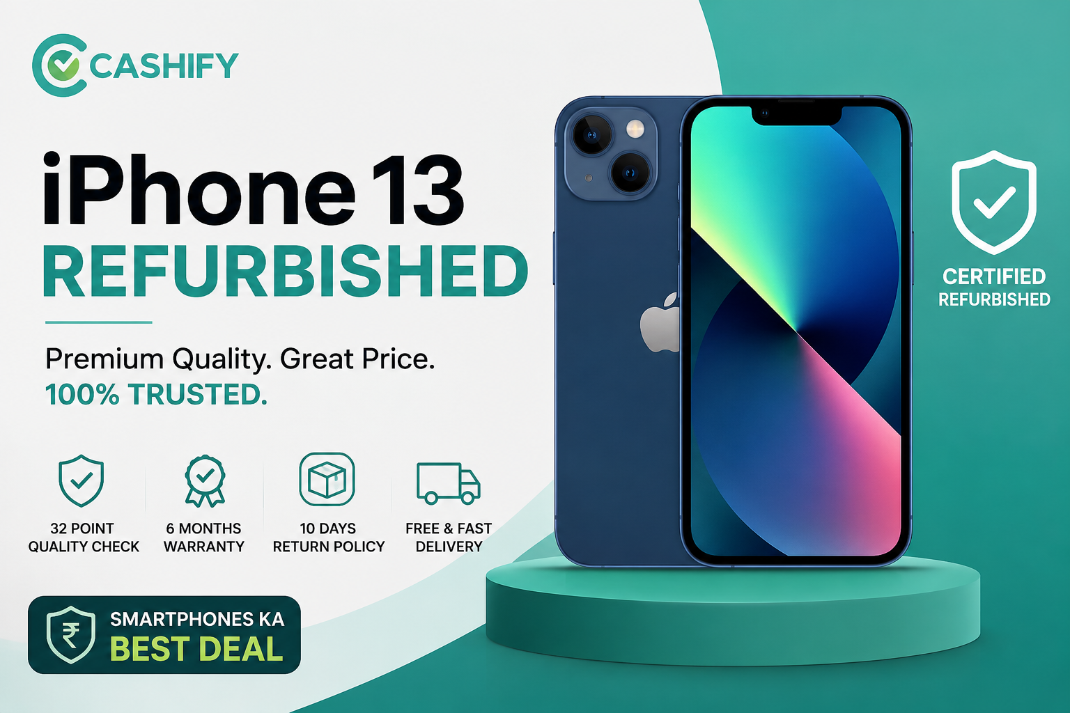  Get a Refurbished iPhone 13 in Like-New Condition | Cashify