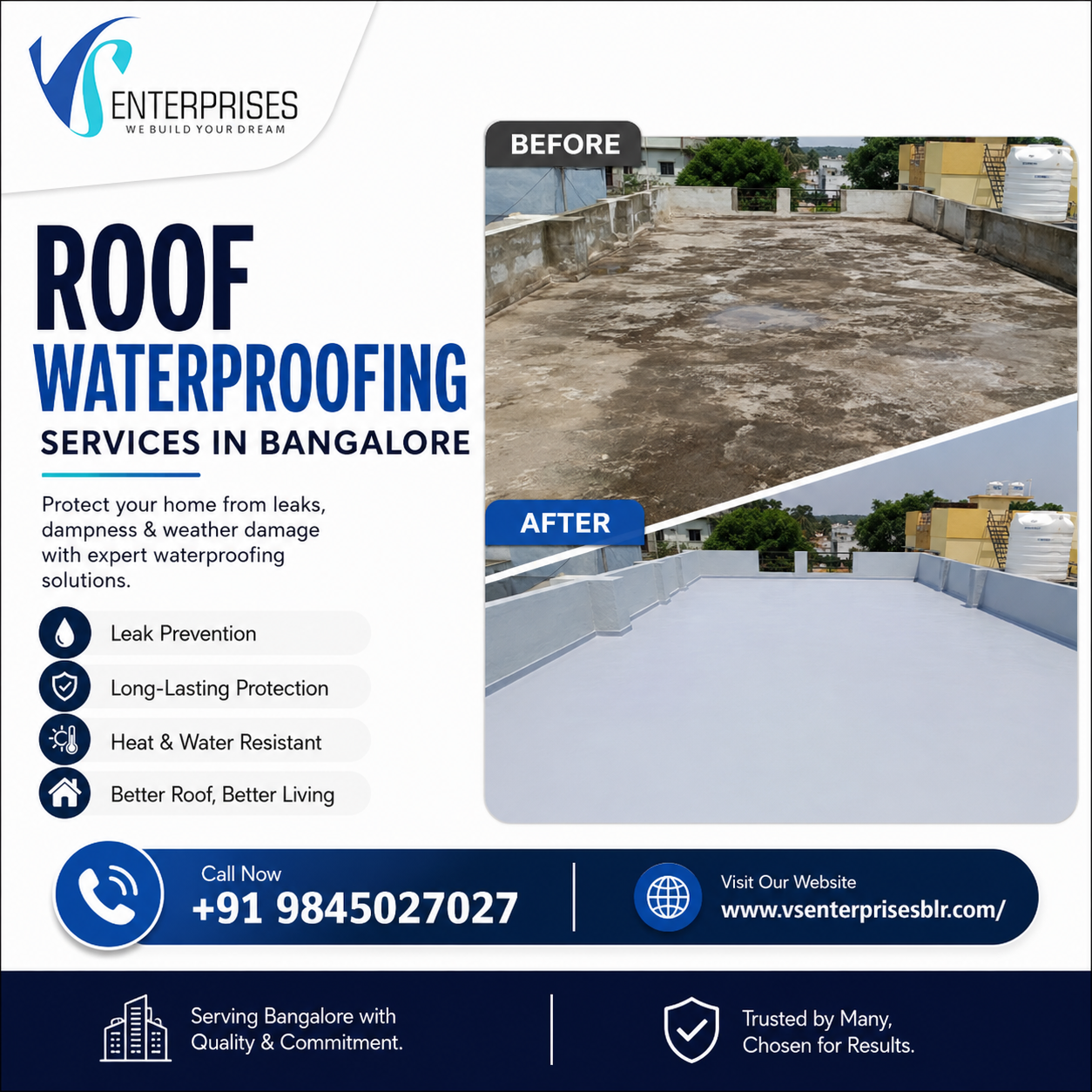  Roof waterproofing services in Bangalore