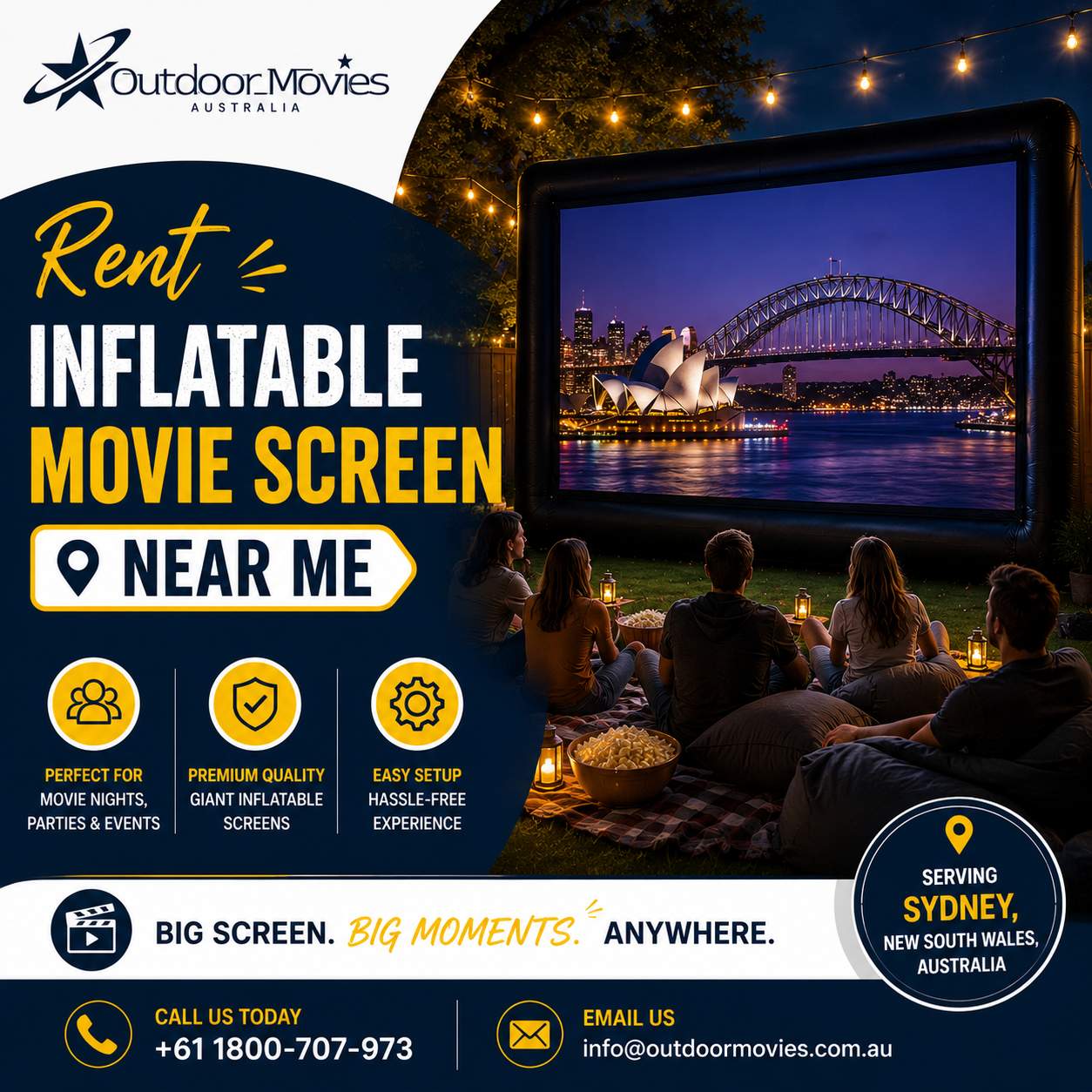  Rent Inflatable Movie Screen Near Me for Outdoor Events in Sydney