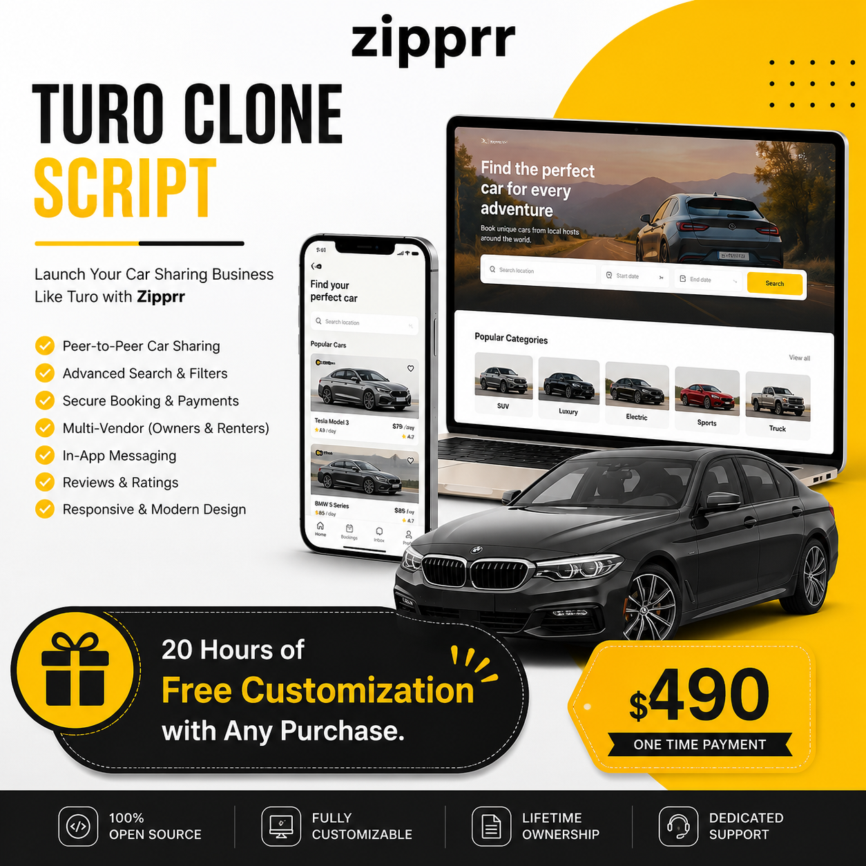  Launch Your Platform in 3 Steps with Zipprr Turo Clone