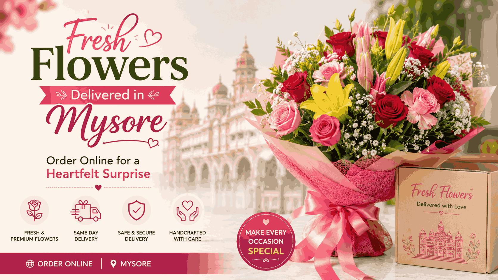 Fresh Flowers Delivered in Mysore – Order Online for a Heartfelt Surprise