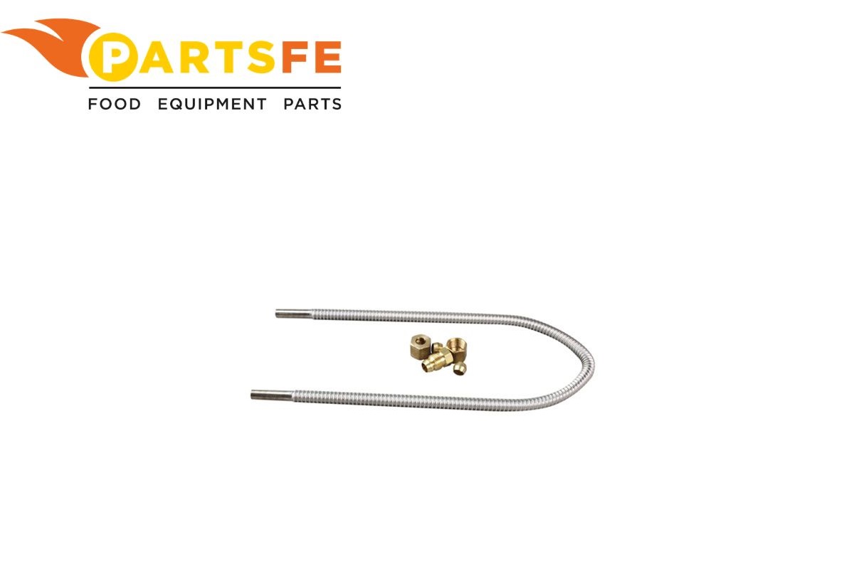  PT60119001 Pitco 1/4" X 18 " Flex Tube Kit W/ Fittings for Gas & Pilot Lines,1 Flex Tube, Compression Nuts, 1Male Breakaway Fitting