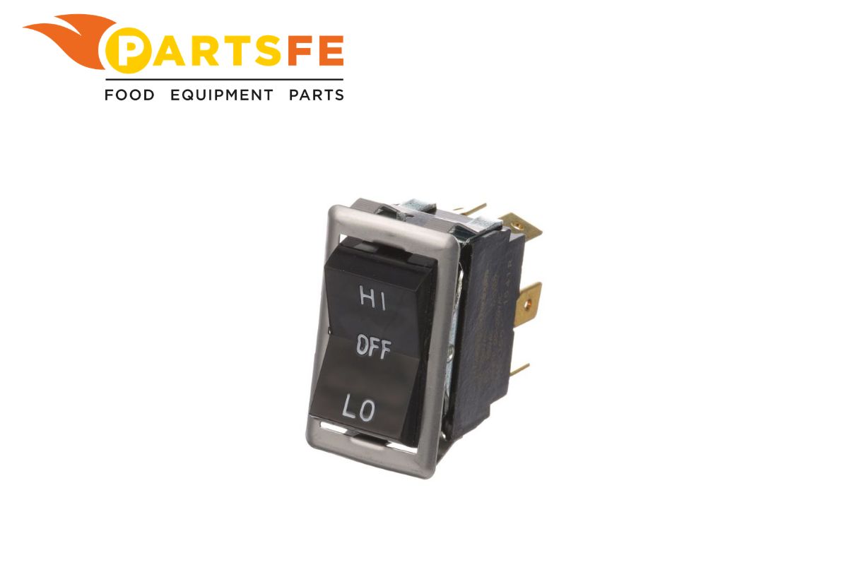  Blodgett BL6503 Black Rocker Switch DPDT HI-OFF-LO with 1/4" Tabs, 7/8" x 1-1/2"