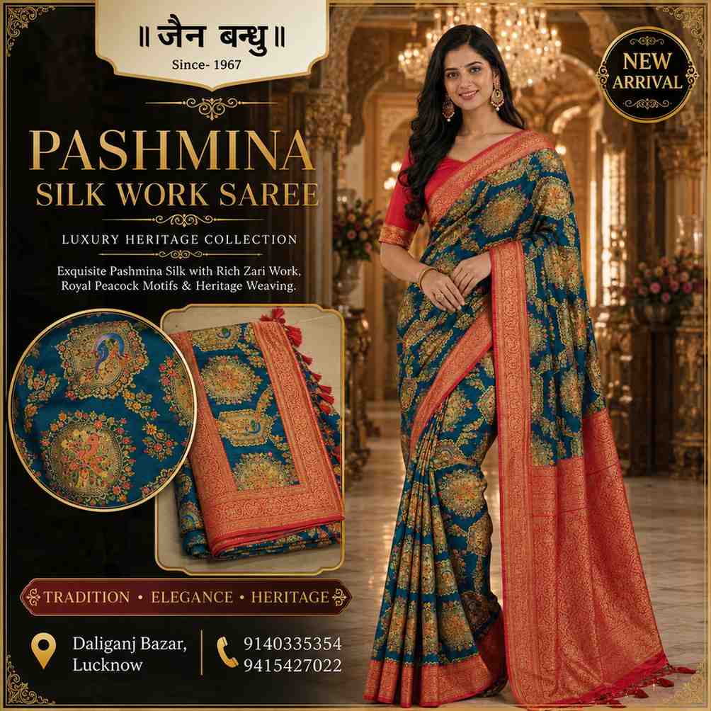  Premium Pashmina Silk Work Saree | Best Saree Showroom In Lucknow