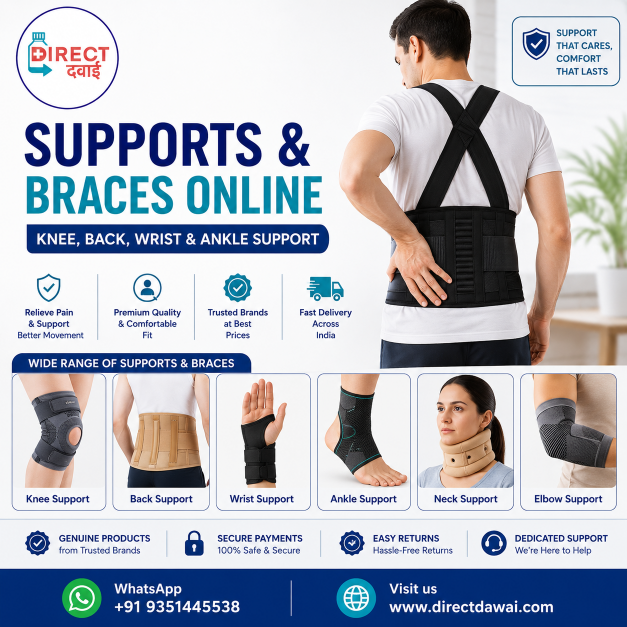  Supports & Braces Online | Knee, Back, Wrist & Ankle Support | DirectDawai