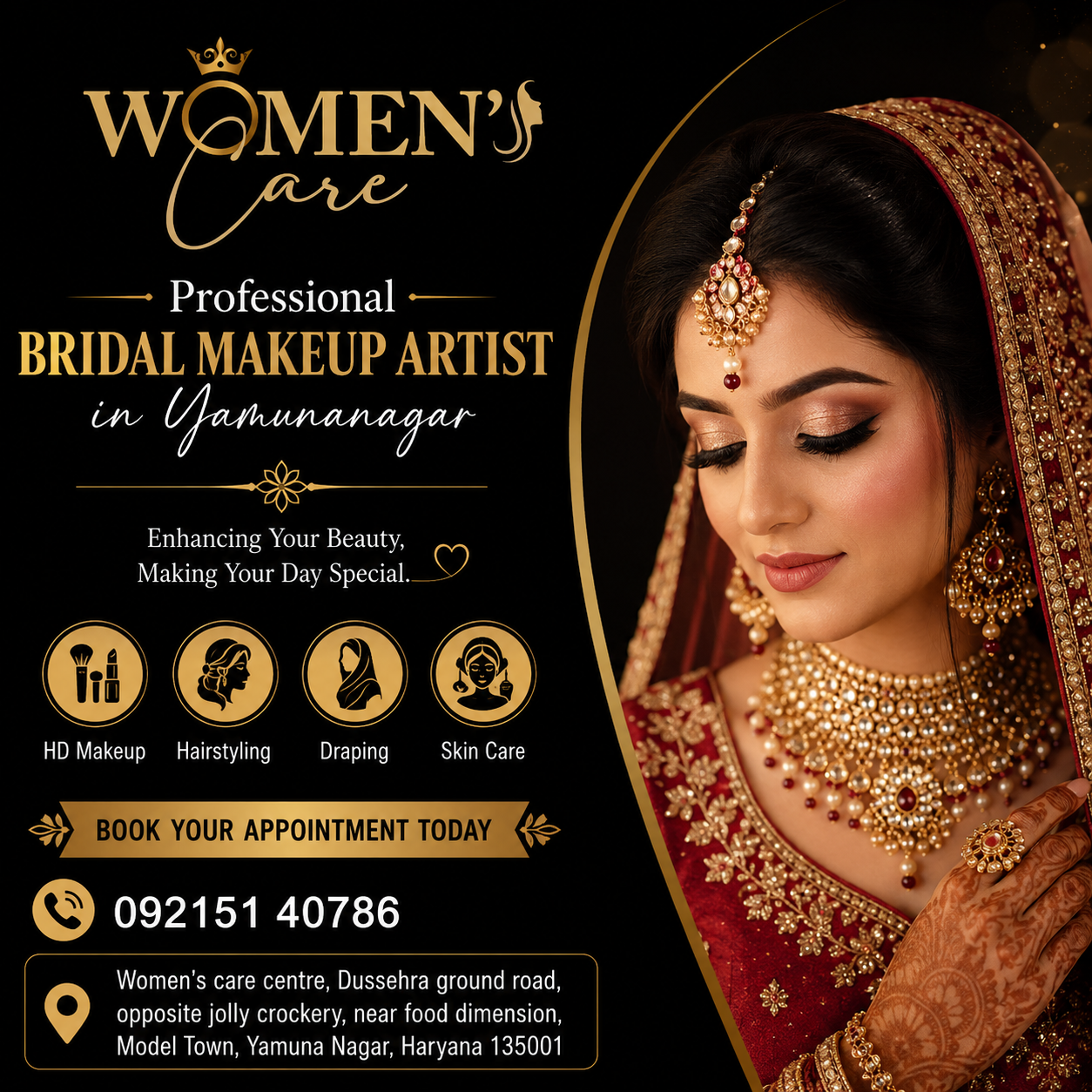  Best Bridal Makeup Artist in Yamunanagar by Women's Care