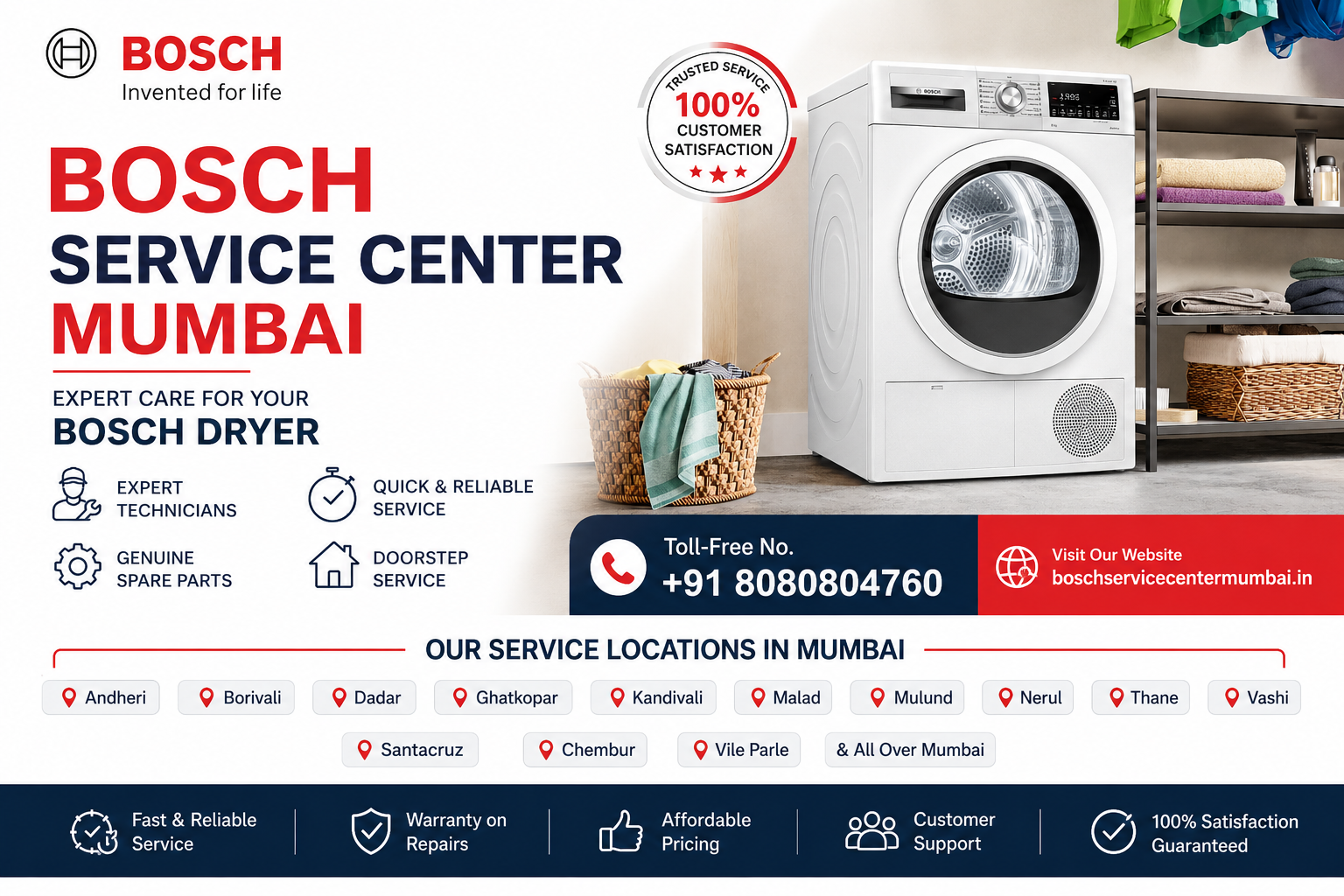  Bosch Dryer Repair Service Center Mira Road | 8080804760