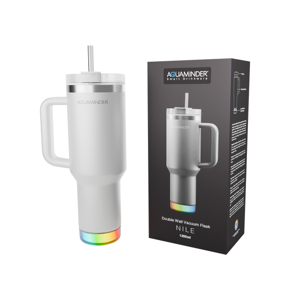  Custom Logo Aquaminder Smart Tumbler with Lid & Straw – 1200ml