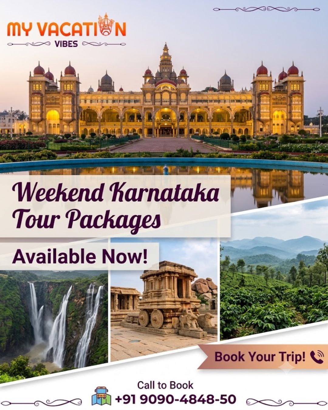  Weekend Karnataka Tour Packages Available +91 9090-4848-50