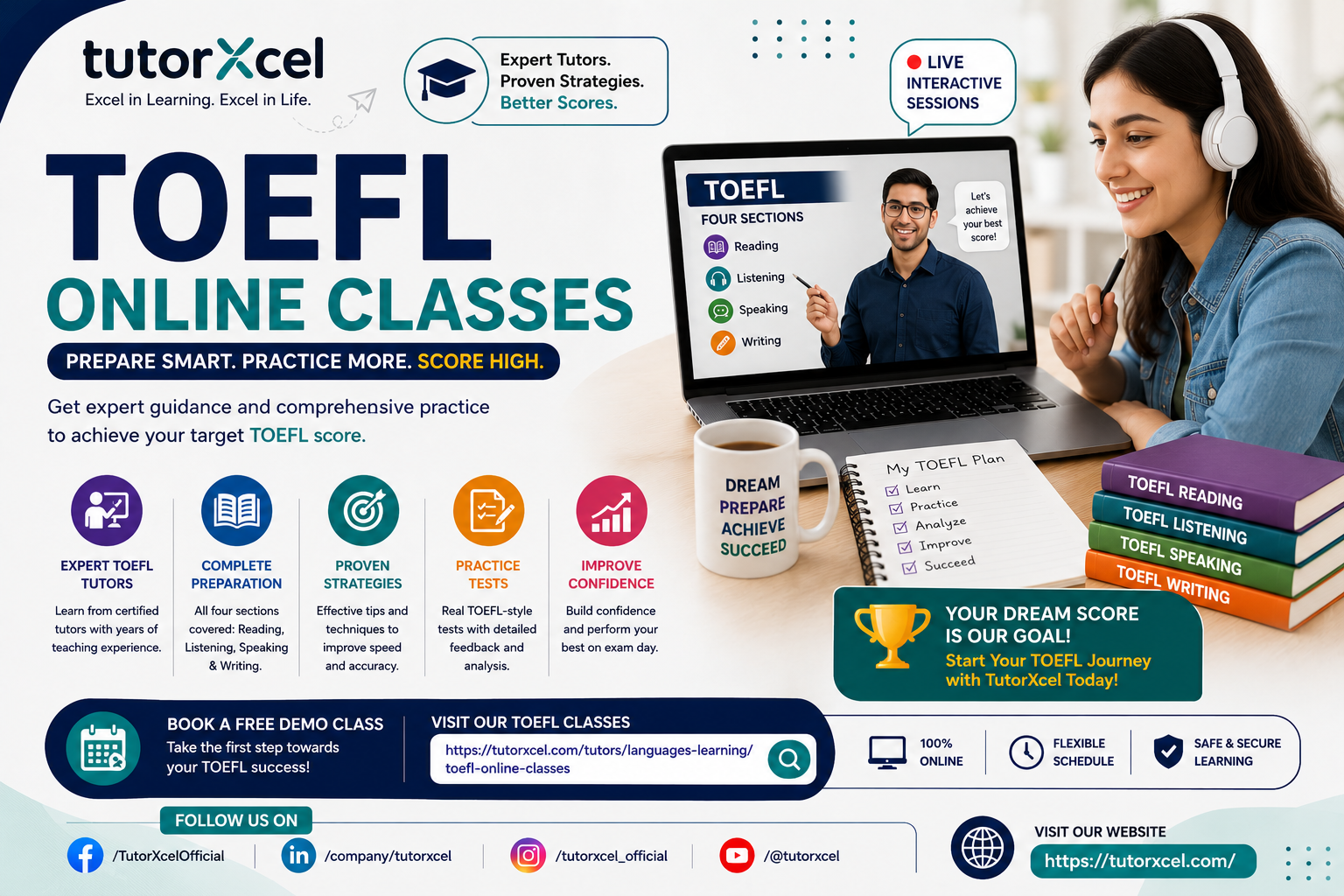  Achieve TOEFL Success with TutorXcel Online Classes