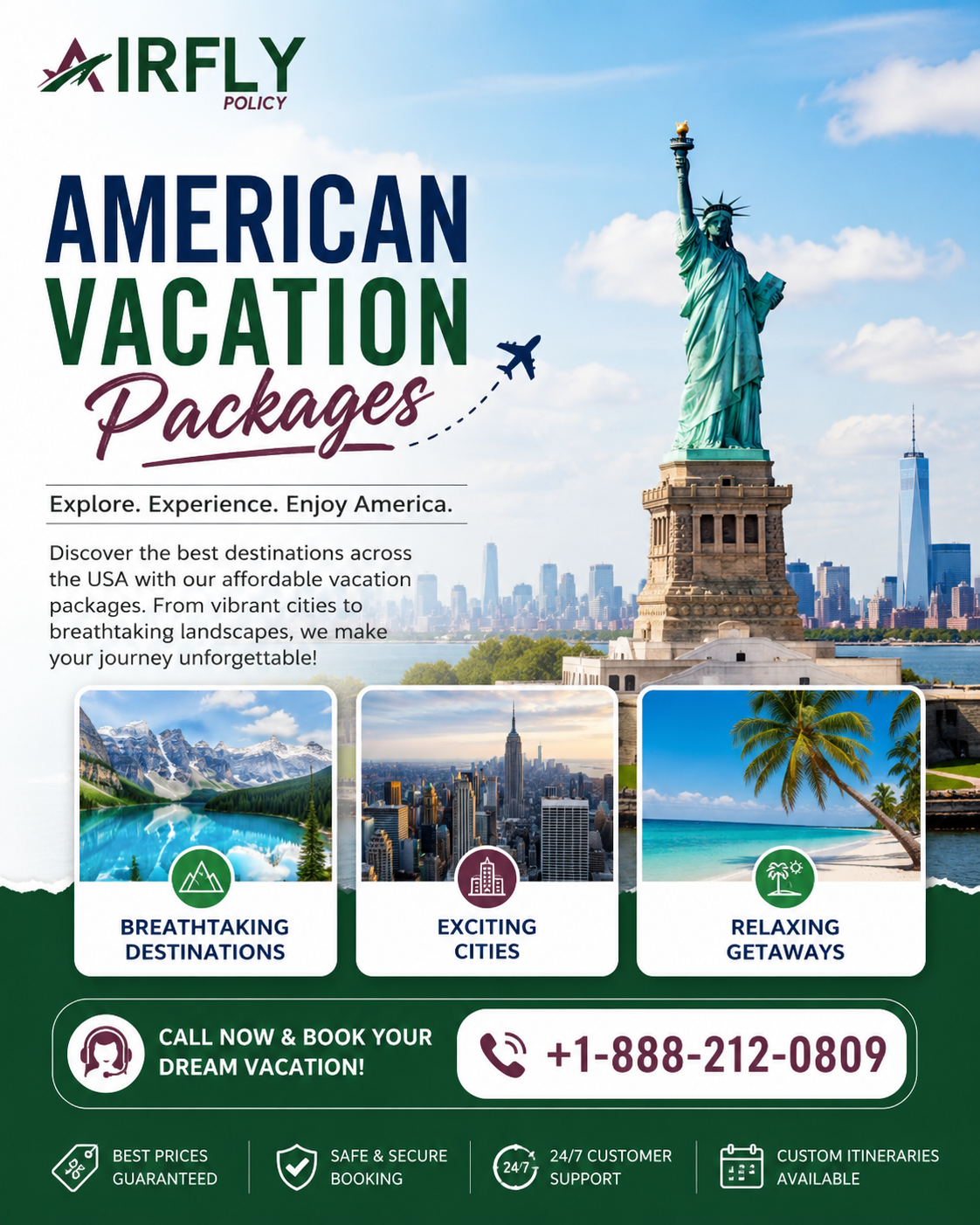 American Vacation Packages | Book Your Dream Trip Today | Call +1-888-212-0809
