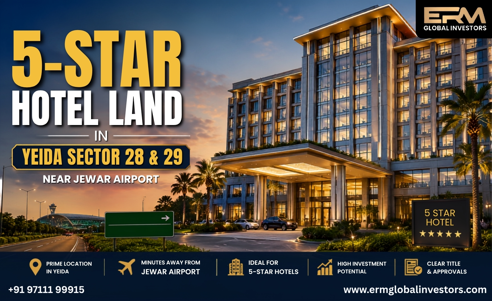  5-Star Hotel Land in YEIDA Sector 28 & 29 Near Jewar Airport