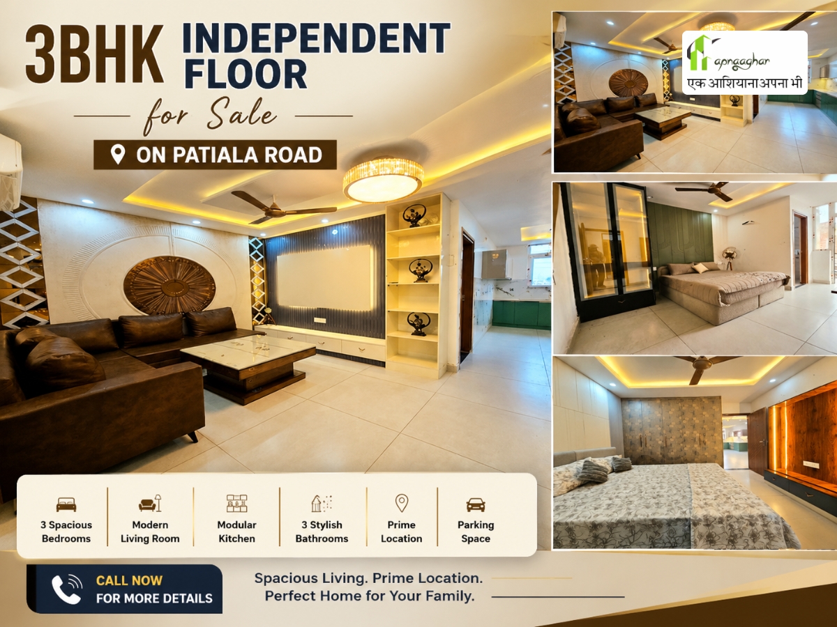  3BHK Independent Floor for Sale on Patiala Road