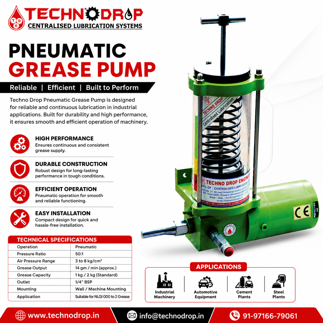  Pneumatic Grease Pump for Reliable Industrial Lubrication