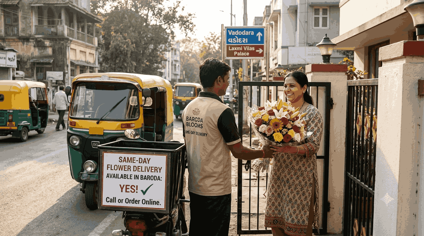 Is same-day flower delivery available in Baroda?