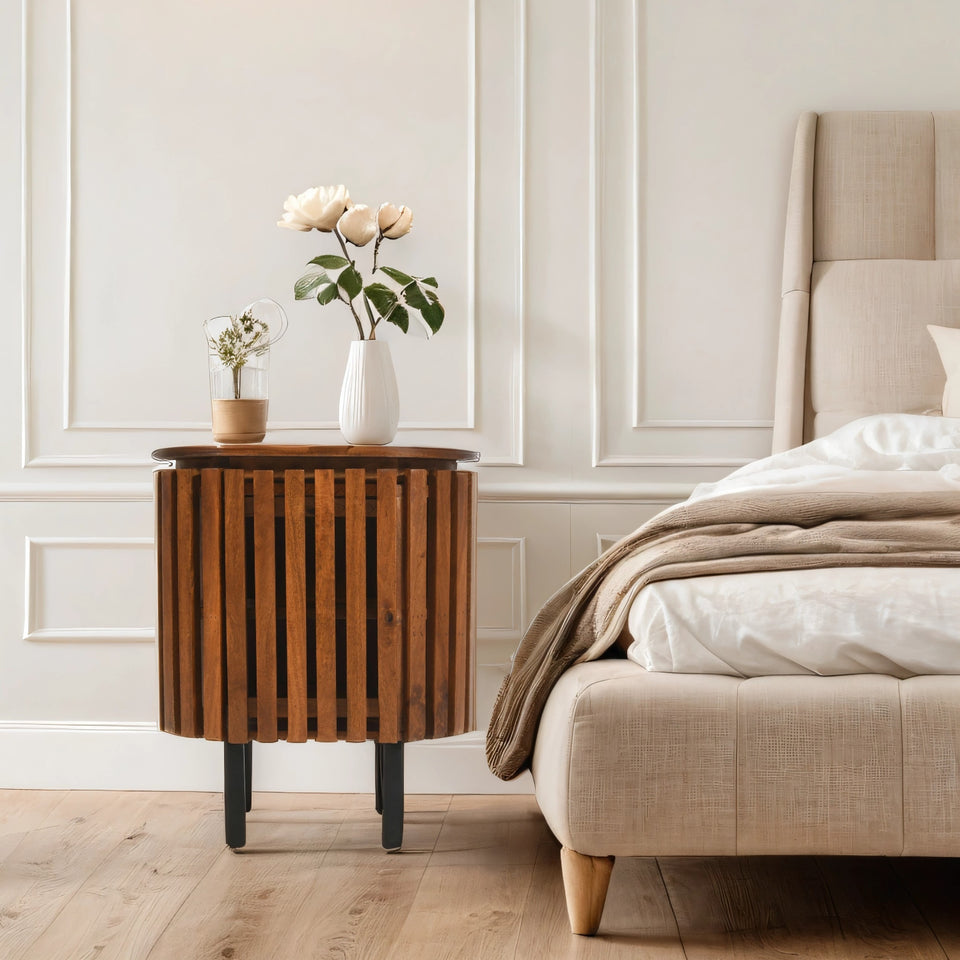 Mango Wood Bedside Table | Solid Wooden Bedroom Furniture