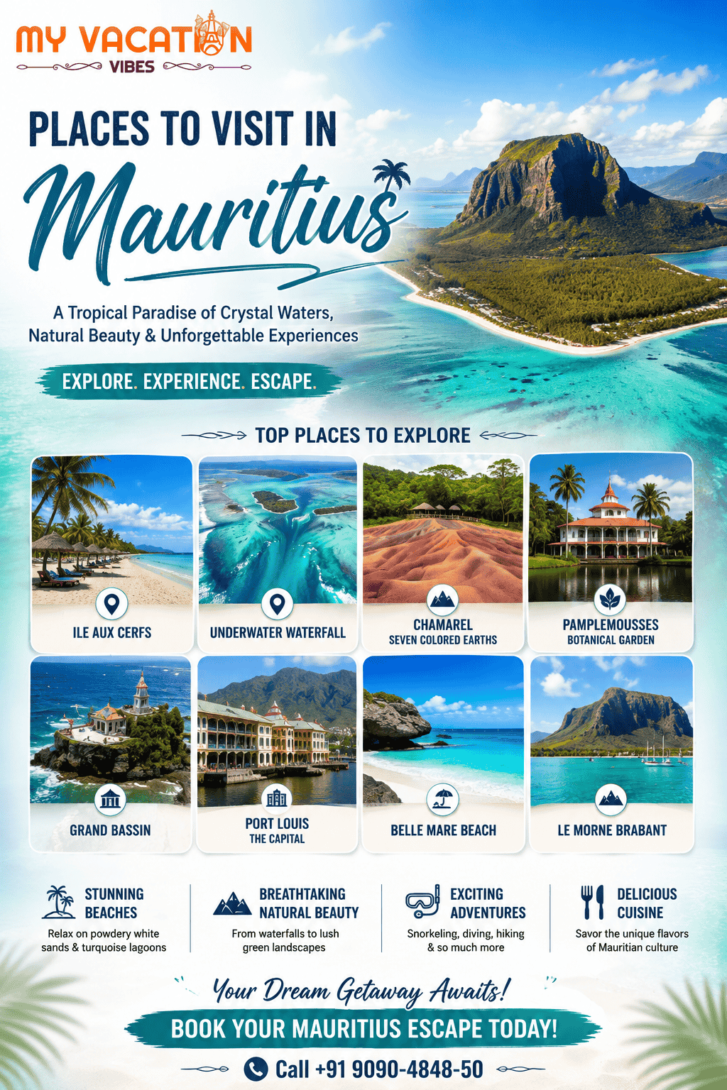  Amazing Places to Visit in Mauritius +91 9090-4848-50