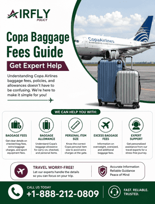  Copa Baggage Fees Guide – Get Expert Help | Call +1-888-212-0809