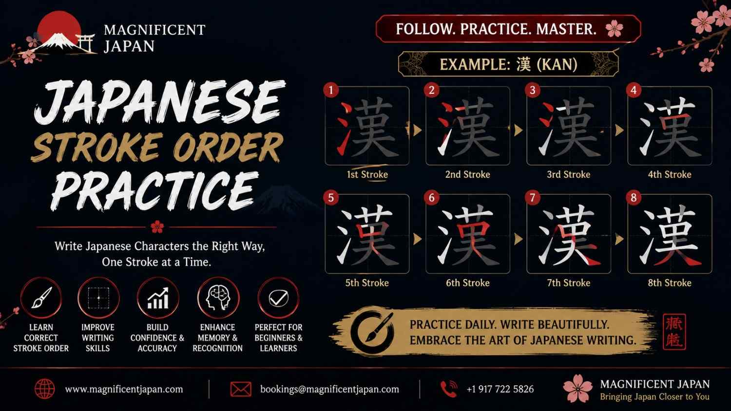  Japanese stroke order practice