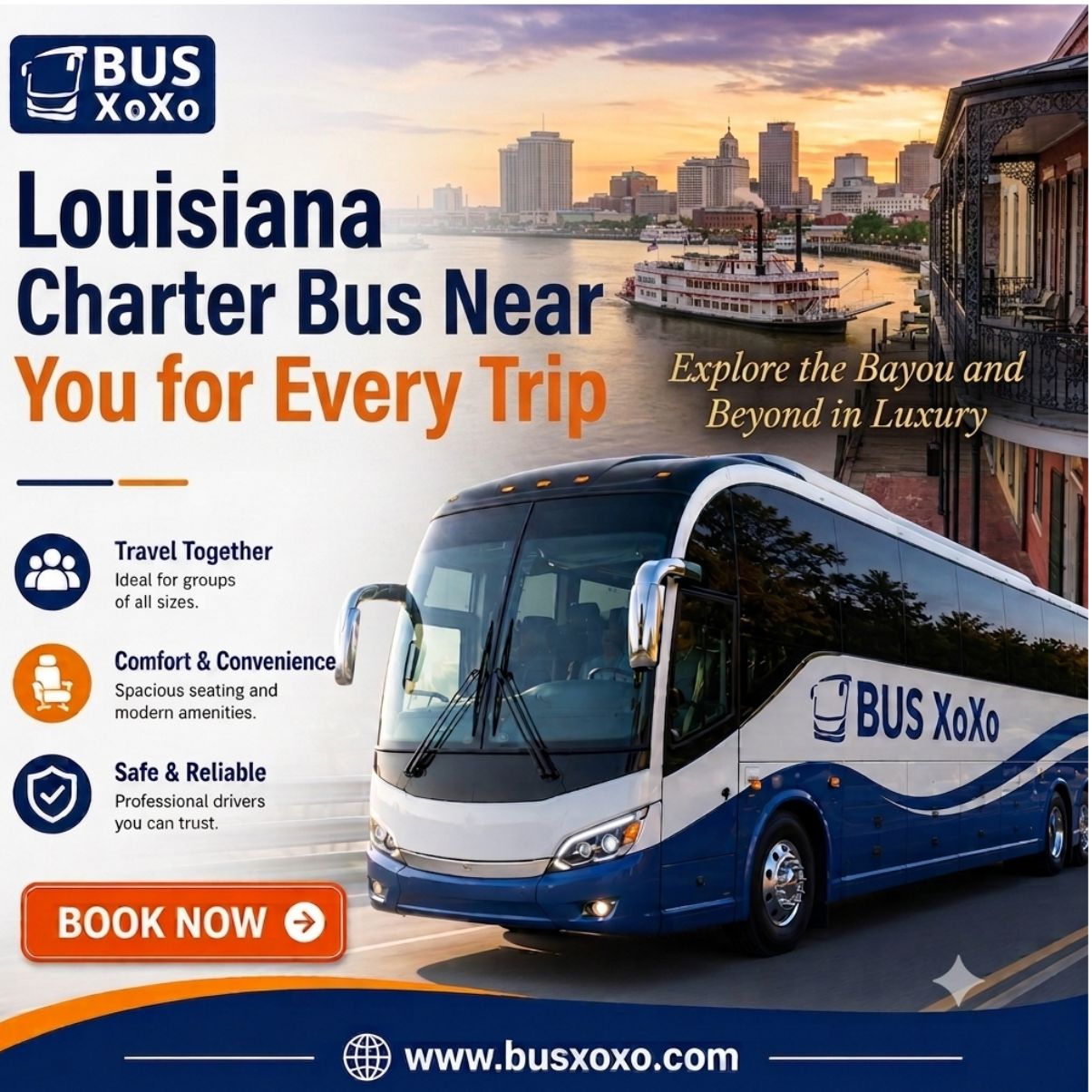  Louisiana Charter Bus Near You for Every Trip