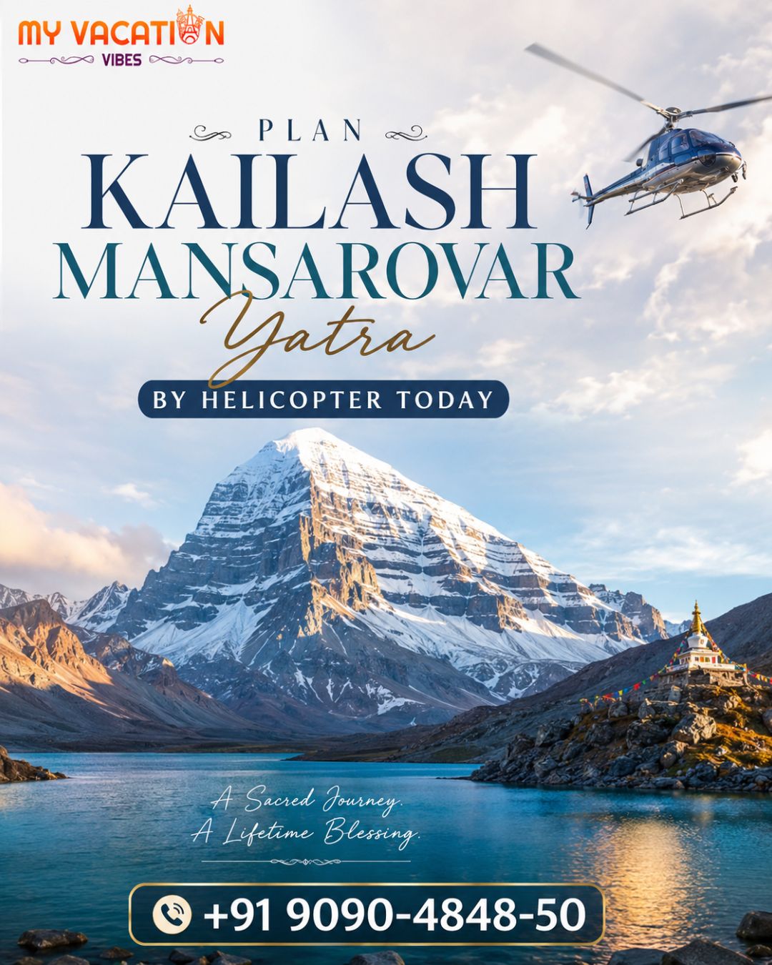  Plan Kailash Mansarovar Yatra by Helicopter Today +91 9090-4848-50