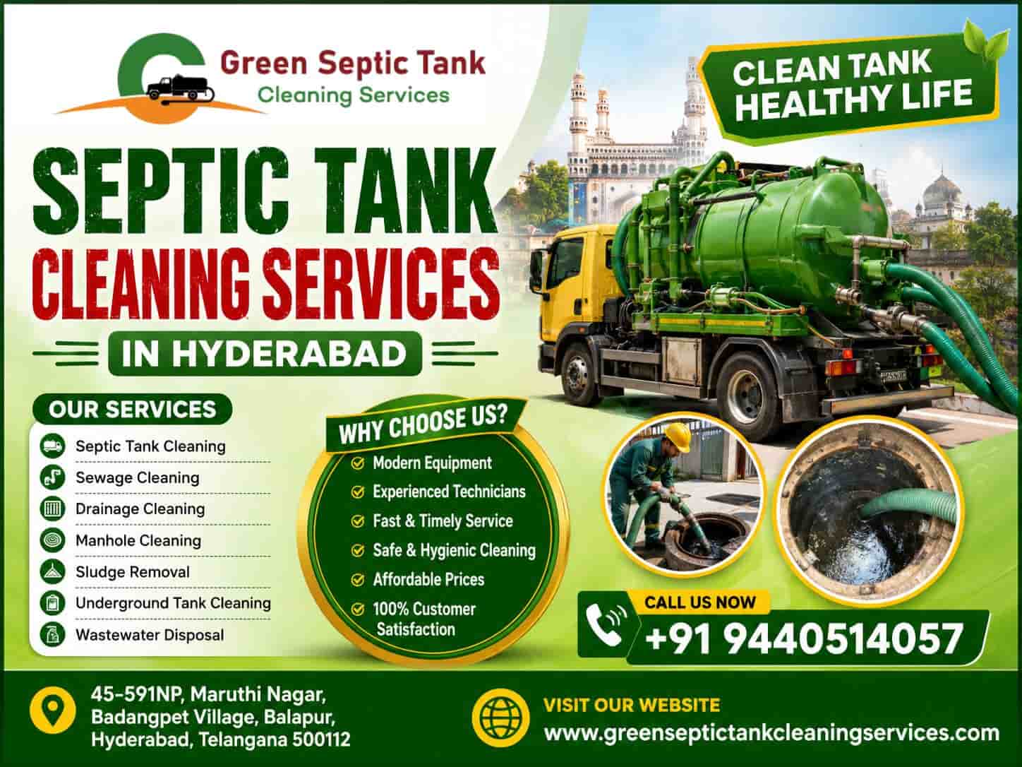  Professional Septic Tank Cleaning Services in Hyderabad