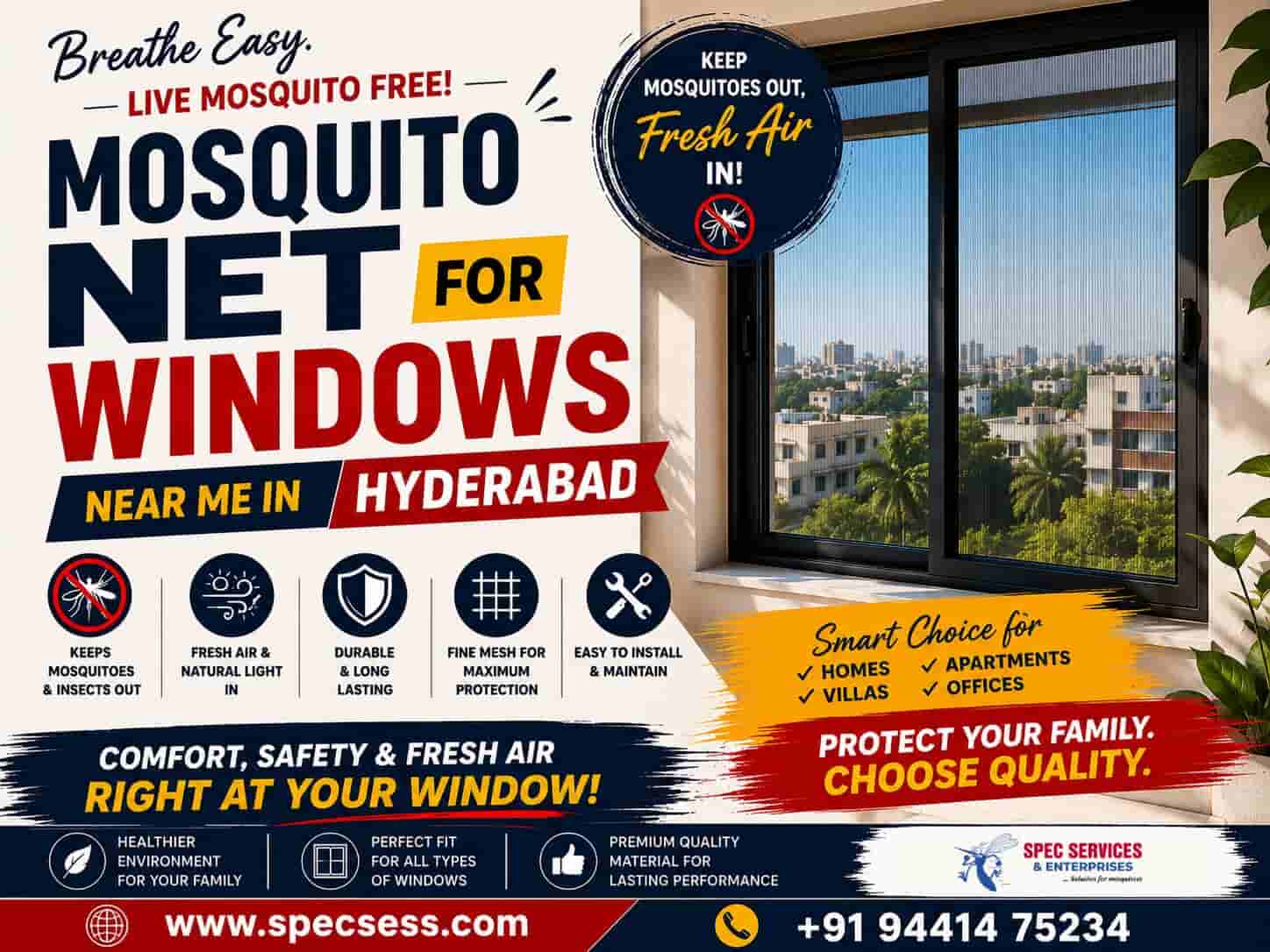  Mosquito Net for Windows Near Me in Hyderabad - Spec Services & Enterprises
