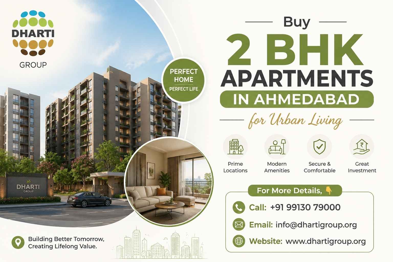  Buy 2 BHK Apartments in Ahmedabad for Urban Living - Dharti Group
