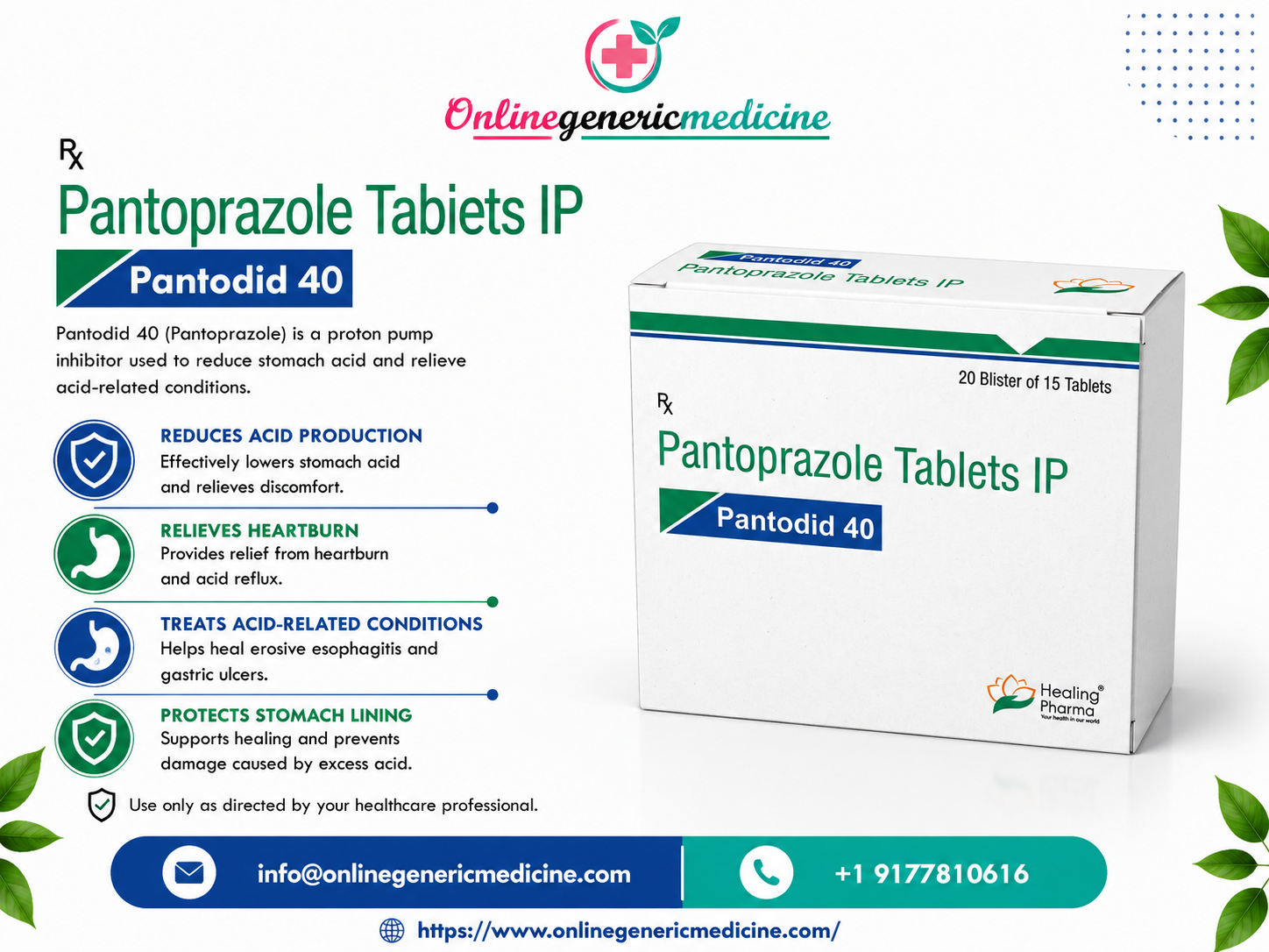  Pantodid Tablet (Pantoprazole) for Acid Reflux & Heartburn Relief