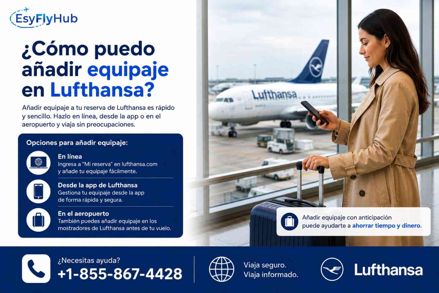  ¿Cómo puedo añadir equipaje en Lufthansa?