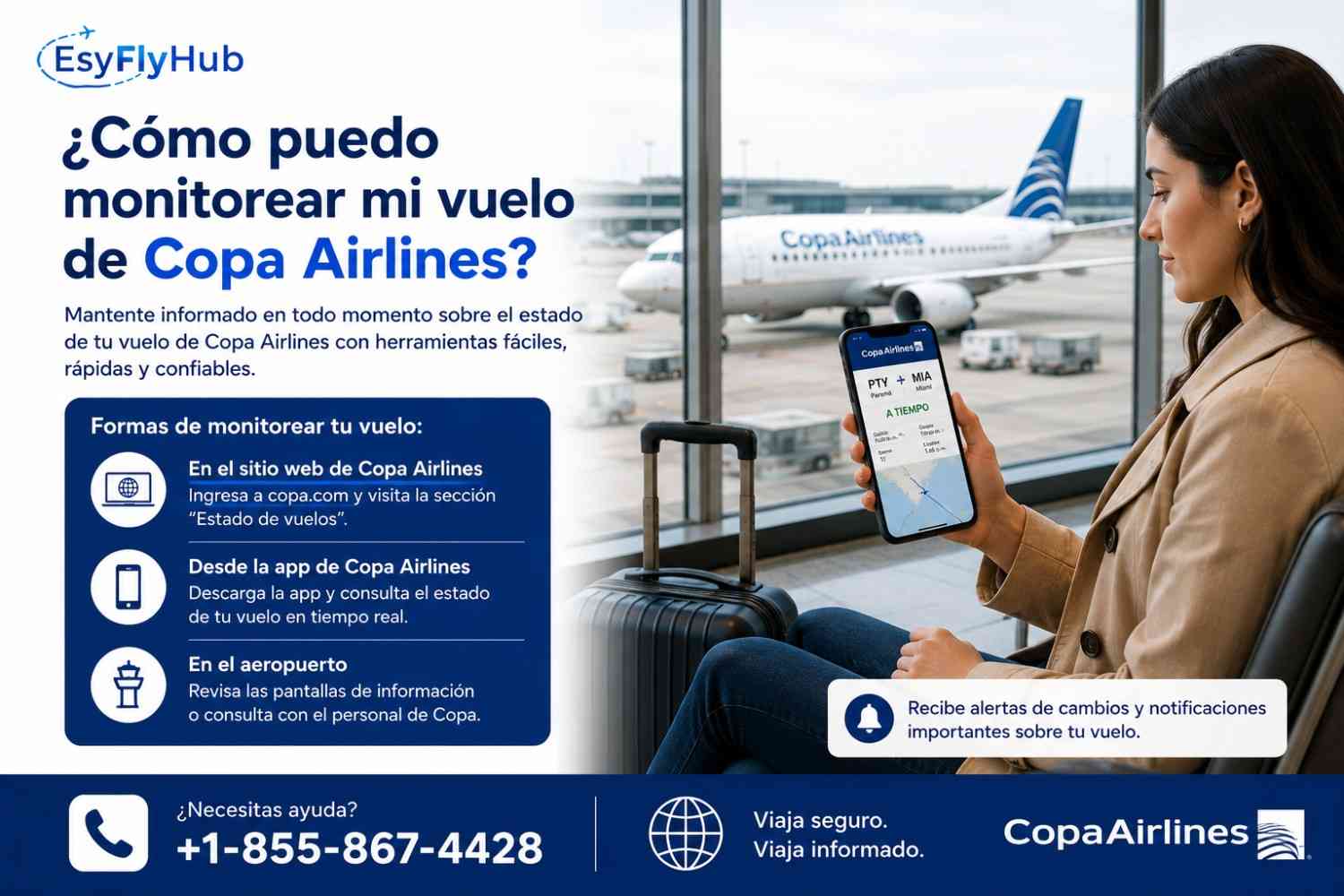  ¿Cómo puedo monitorear mi vuelo de Copa Airlines?