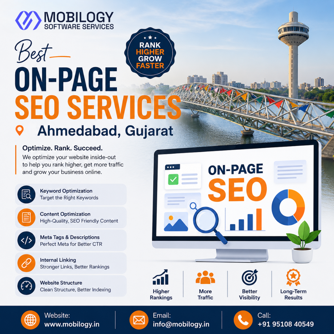  Best ON Page SEO Services Ahmedabad Gujarat - Mobilogy Software Services LLP