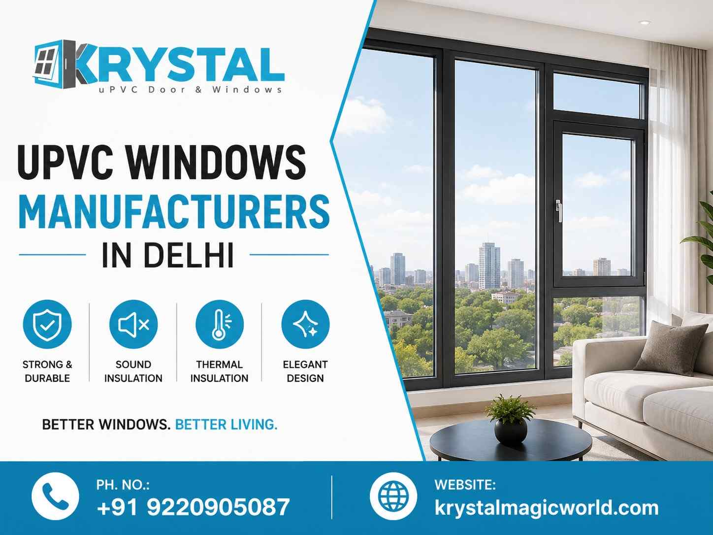  Upvc Windows Manufacturers in Delhi - Krystal Magic World