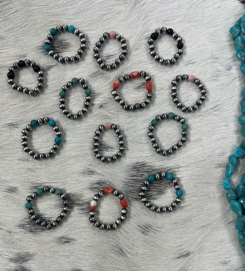  Sterling Silver & Stretch Rings | Desert Pearl Rings