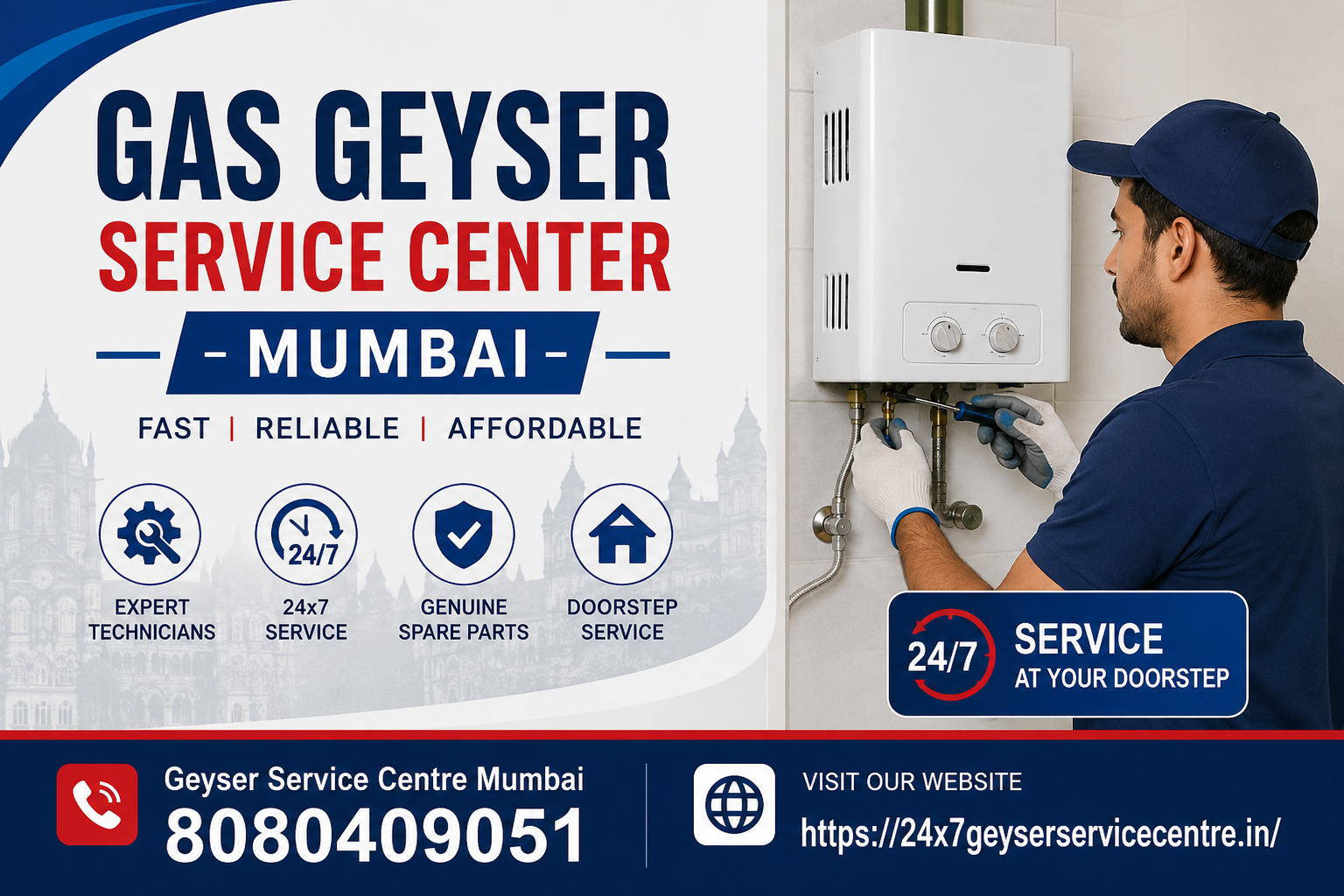  Gas Geyser Service Center Mumbai | Fast Doorstep Service