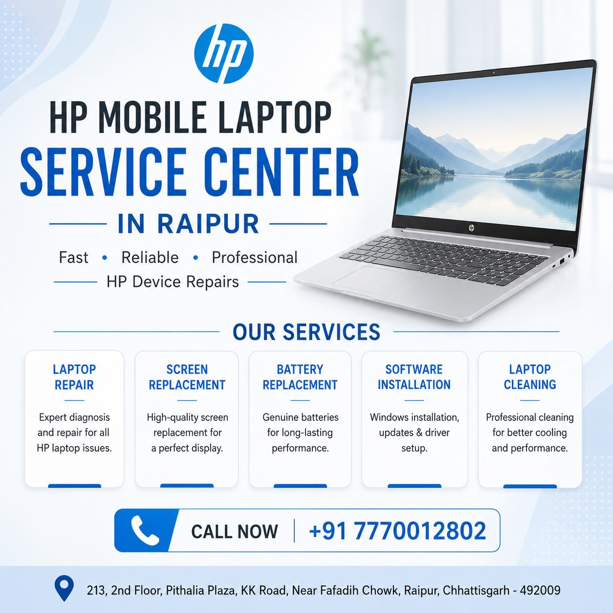  Best HP Mobile Laptop Service Center in Raipur – Fast & Reliable Repairs