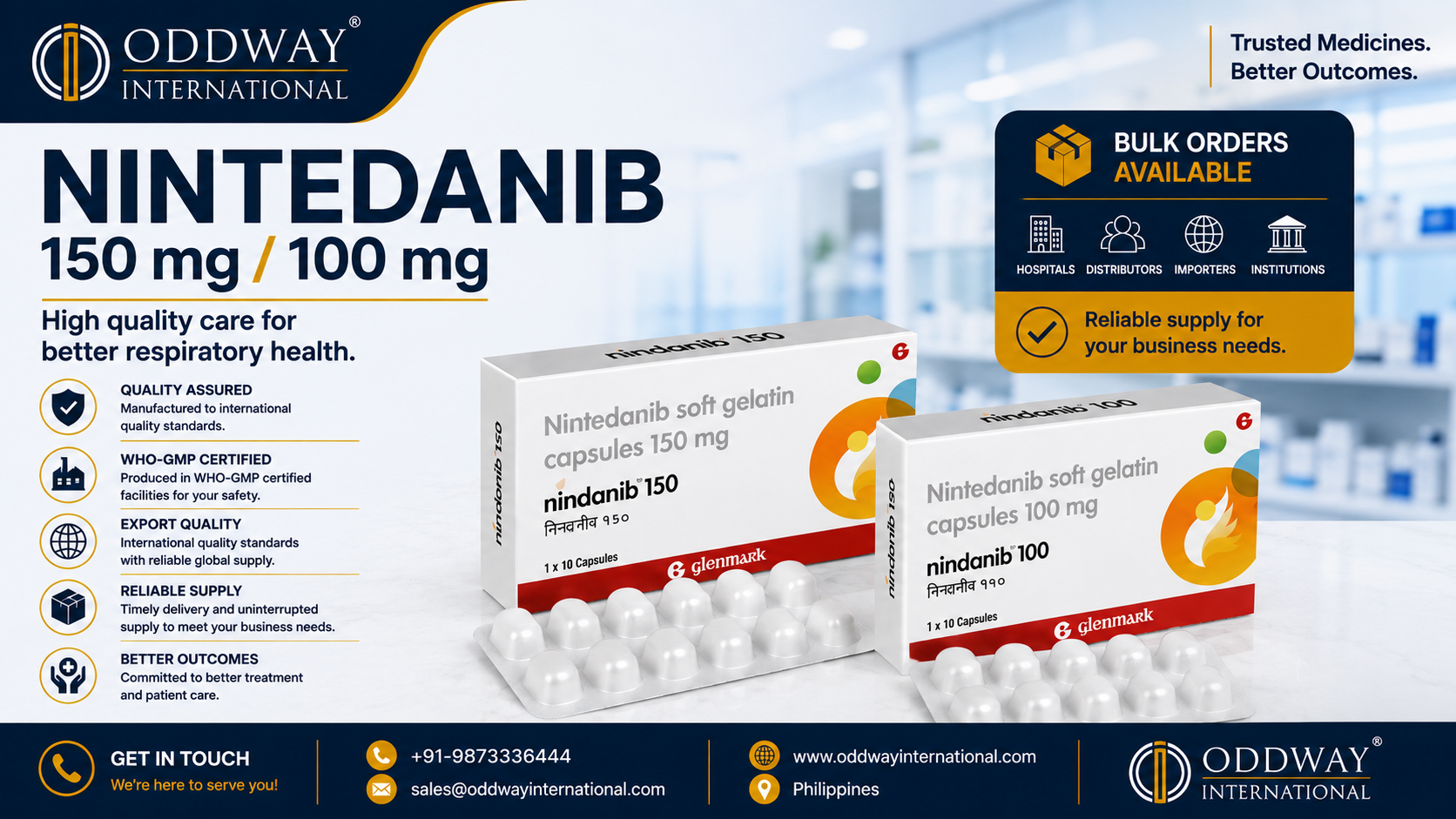  Nintedanib Capsules Supply in Philippines – Request a Bulk Quote Today