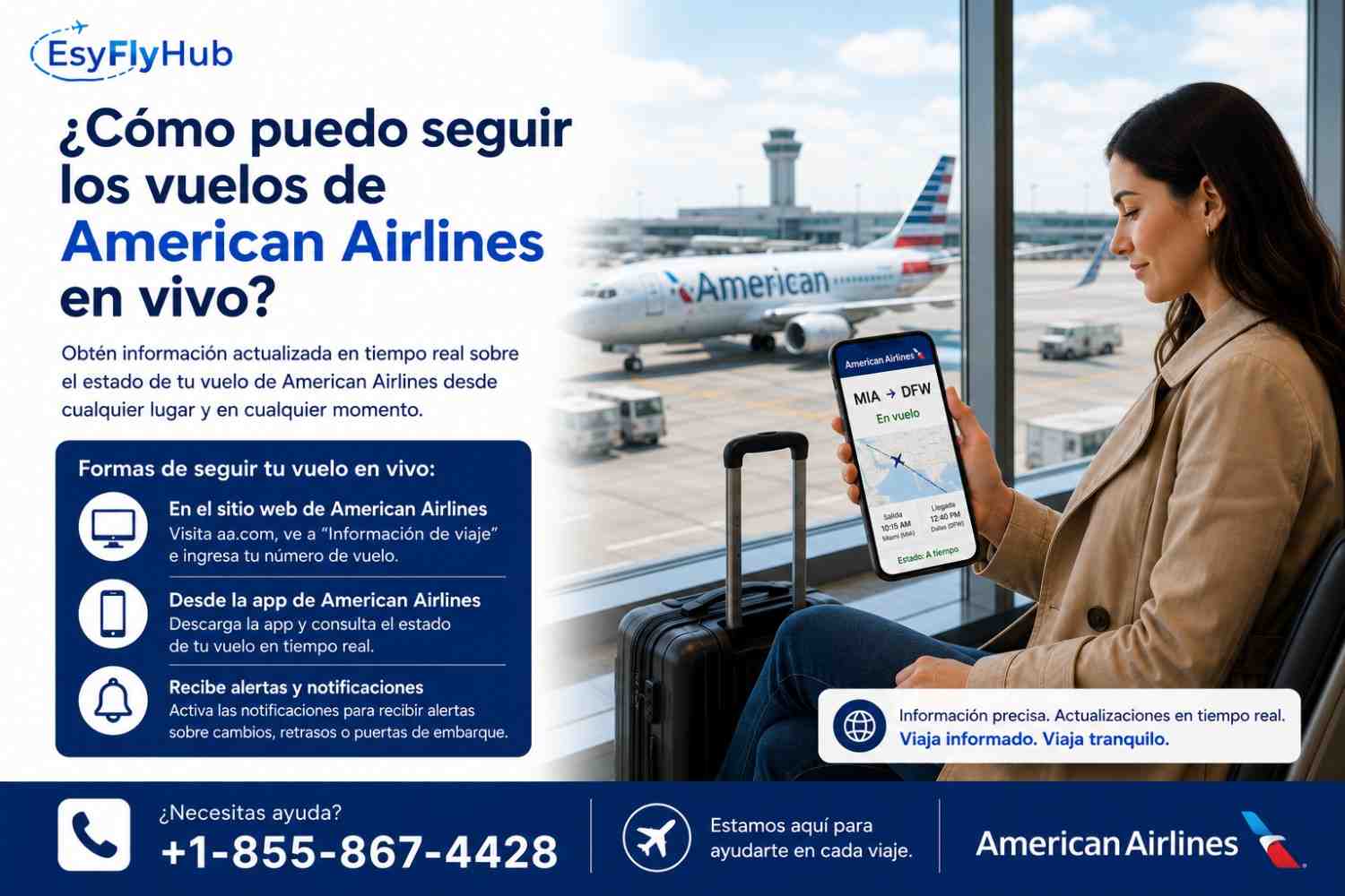  ¿Cómo puedo seguir los vuelos de American Airlines en vivo?