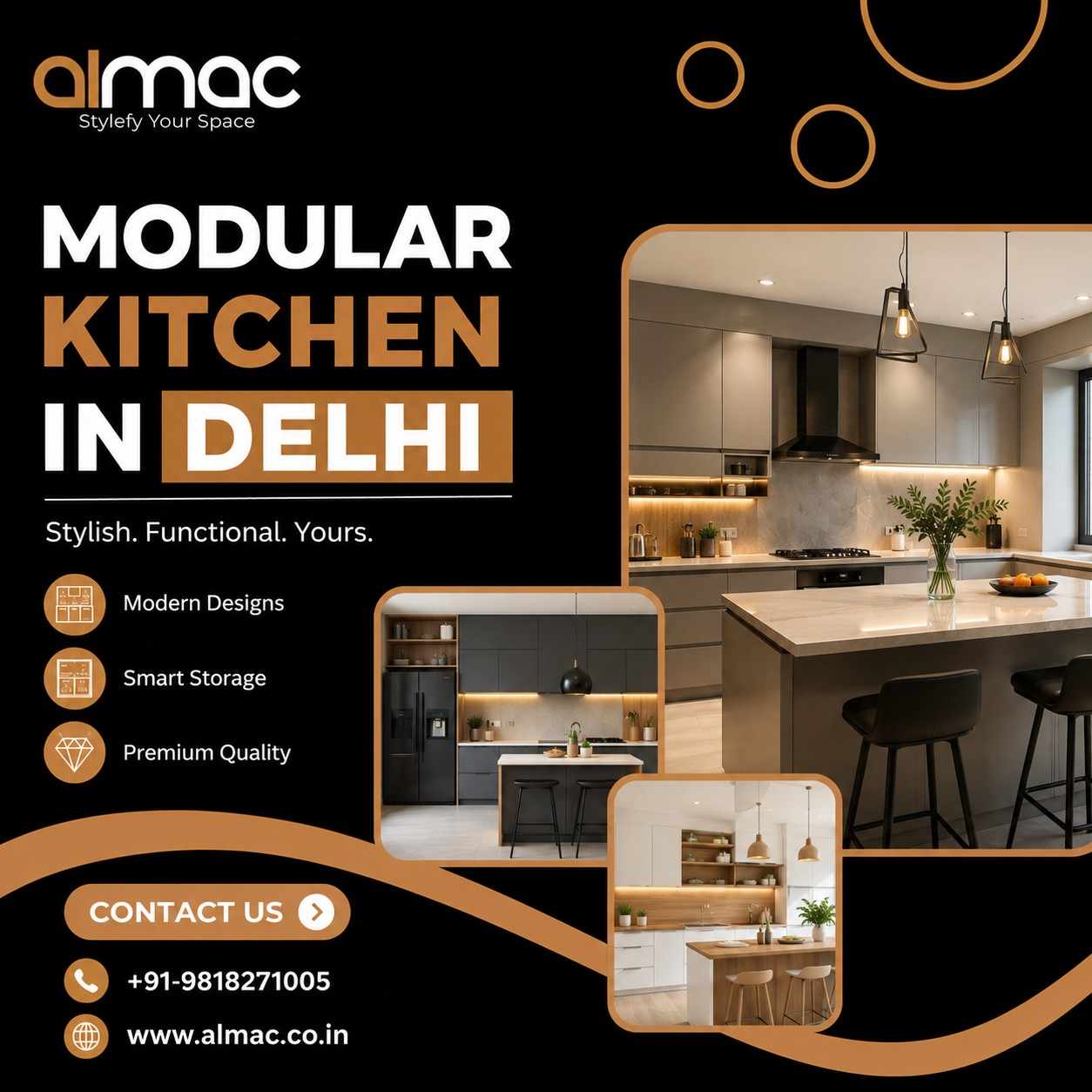  Premium Modular Kitchen in Delhi | Almac Modular Kitchens & Interiors