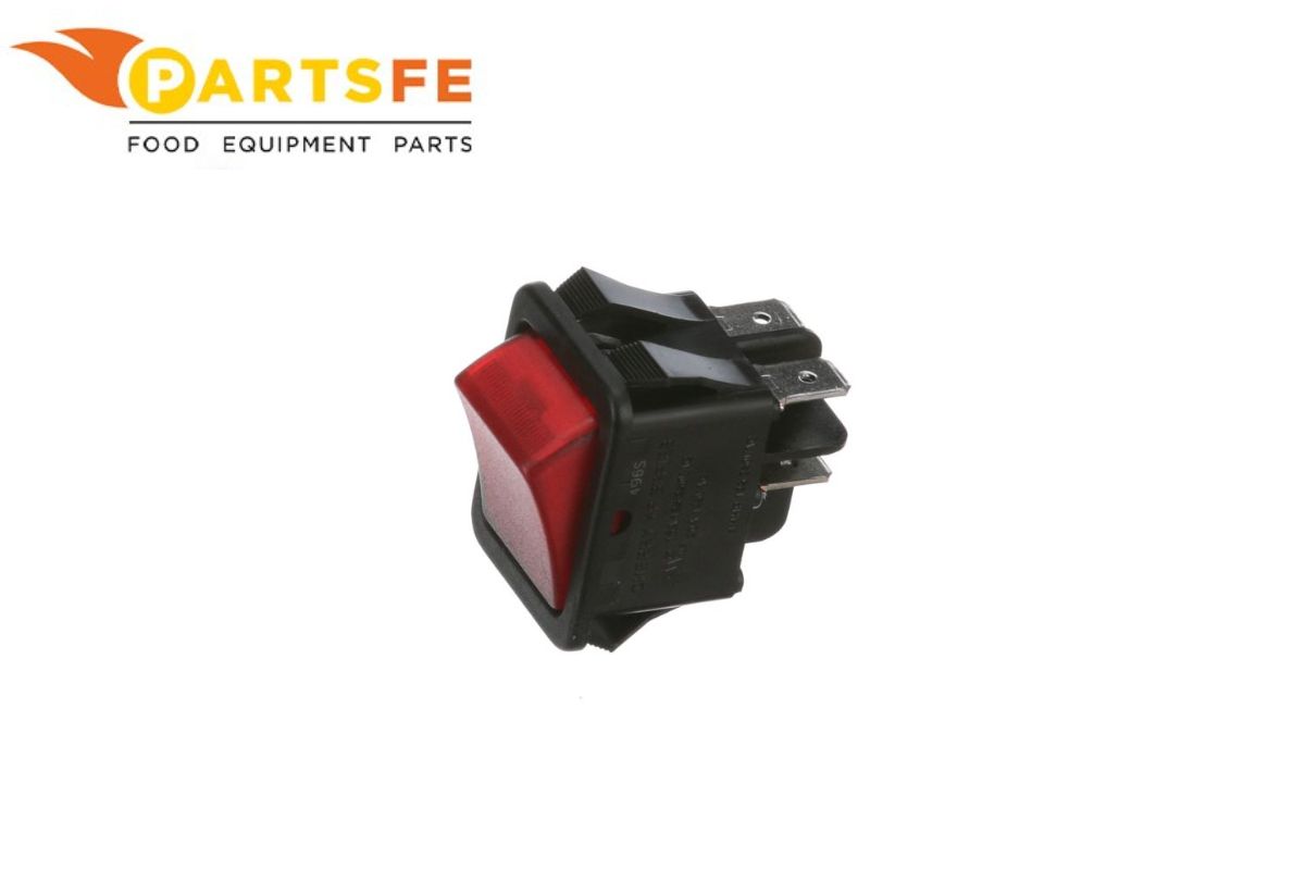  RDELSWT610BE Randell Rocker Switch Red Lighted DPST 20A/125 VAC